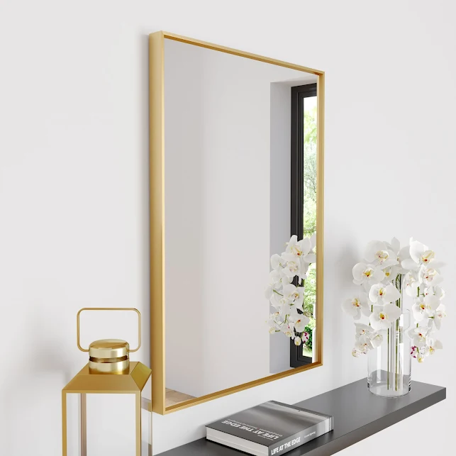 Vale Designs Rectangular Brushed Brass Framed Mirror 700 X 500mm 3 Vale Designs Rectangular Brushed Brass Framed Mirror 700 X 500mm