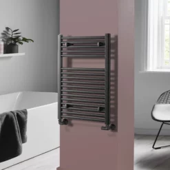 Towelrads Pisa Heated Towel Rail Black - 800 X 600mm