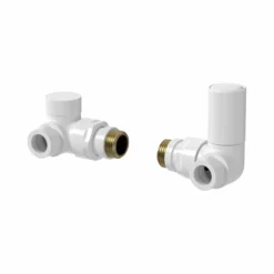 DuraTherm Corner White Radiator Valve Pack - 15mm