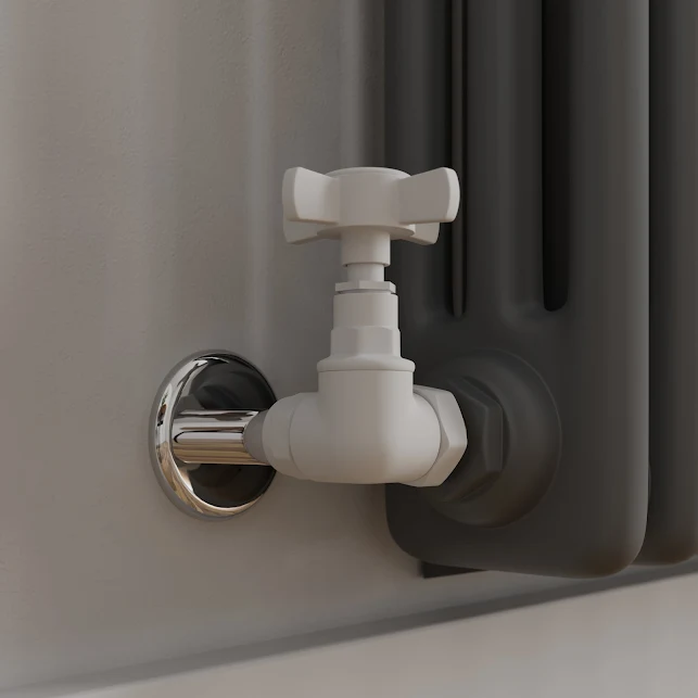 DuraTherm Corner Cross Head White Radiator Valves - 15mm 4 DuraTherm Corner Cross Head White Radiator Valves - 15mm - Image 2