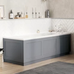 Park Lane Worcester Stone Grey MDF Traditional Bath Side Panel - 1700mm