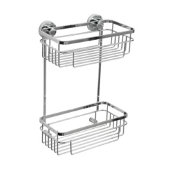 Croydex Brockham Flexi-Fix Two Tier Cosmetic Basket - QM800541