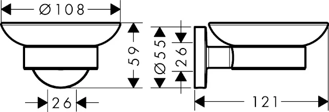 Hansgrohe Logis Universal Soap Dish Chrome - 41715000 4 Hansgrohe Logis Universal Soap Dish Chrome - 41715000 - Image 2