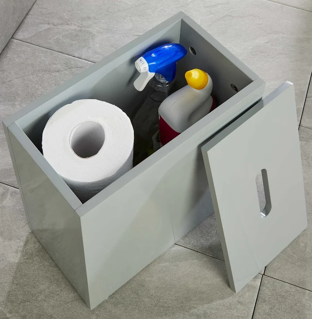 Vale Designs Bathroom Tidy With Lid - Grey 4 Vale Designs Bathroom Tidy With Lid - Grey - Image 2