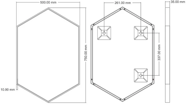 Vale Designs Hexagonal Brushed Brass Framed Bathroom Mirror 750 X 500mm 5 Vale Designs Hexagonal Brushed Brass Framed Bathroom Mirror 750 X 500mm - Image 3