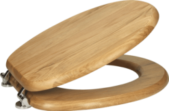 Ceramica Round Wooden Toilet Seat - Bottom Fix Oak