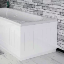 Ceramica White Gloss MDF Tongue And Groove Bath End Panel - 700mm