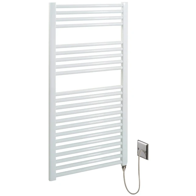 AKW Low Surface Temperature Flat Electric Heated Towel Rail White - 800 X 500mm 3 AKW Low Surface Temperature Flat Electric Heated Towel Rail White - 800 X 500mm