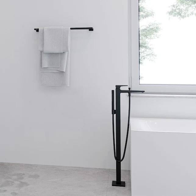 Hansgrohe AddStoris Double Towel Rail 648mm Matt Black - 41743670 4 Hansgrohe AddStoris Double Towel Rail 648mm Matt Black - 41743670 - Image 2