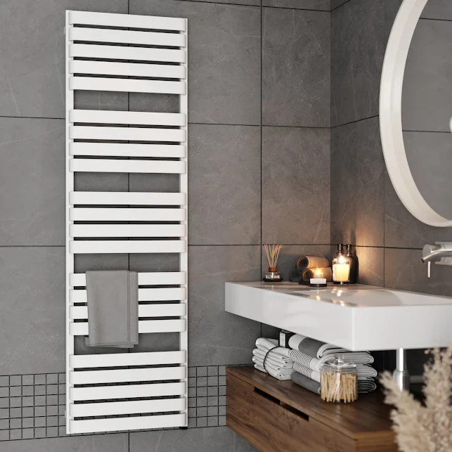 Terma Warp T One Electric Towel Rail Matt White 1695 X 500mm 3 Terma Warp T One Electric Towel Rail Matt White 1695 X 500mm