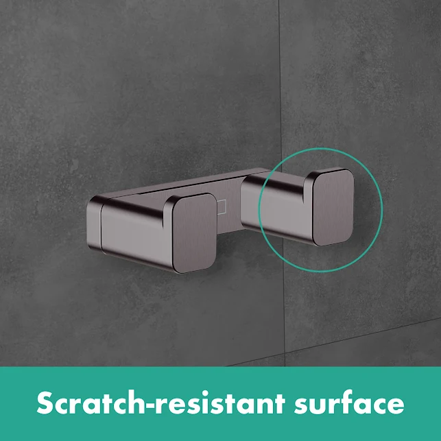 Hansgrohe AddStoris Double Robe Hook Brushed Black - 41755340 4 Hansgrohe AddStoris Double Robe Hook Brushed Black - 41755340 - Image 2