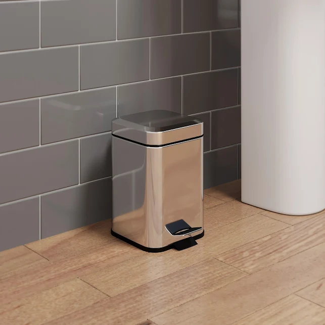 Architeckt Square Freestanding Toilet Roll Holder And 3L Square Bin 5 Architeckt Square Freestanding Toilet Roll Holder And 3L Square Bin - Image 3