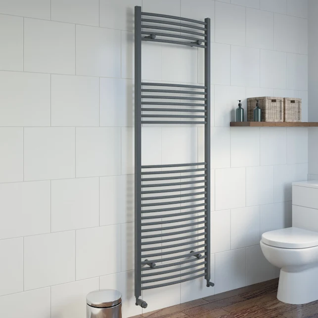 DuraTherm Curved Heated Towel Rail Anthracite - 1800 X 600mm 4 DuraTherm Curved Heated Towel Rail Anthracite - 1800 X 600mm - Image 2