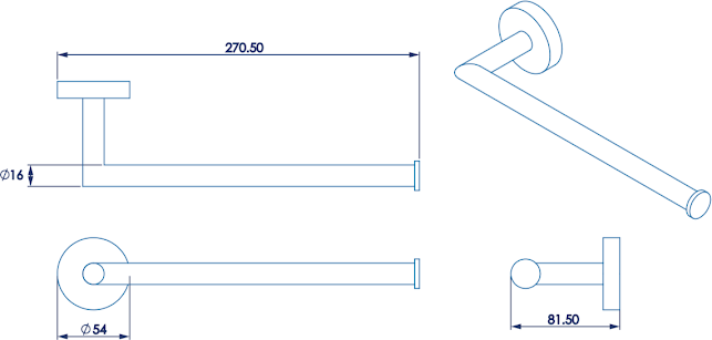 Croydex Epsom Flexi-Fix Chrome Towel Bar - QM481541 7 Croydex Epsom Flexi-Fix Chrome Towel Bar - QM481541 - Image 5