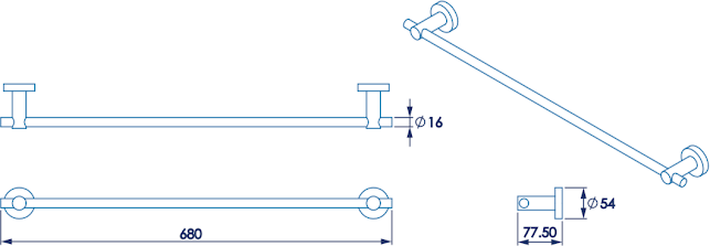 Croydex Epsom Flexi-Fix Chrome Towel Rail - QM482741 8 Croydex Epsom Flexi-Fix Chrome Towel Rail - QM482741 - Image 6