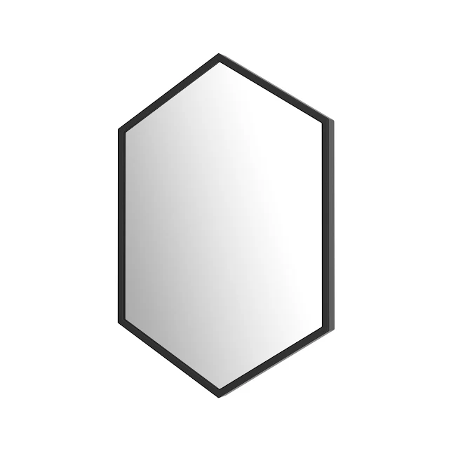 Vale Designs Hexagonal Black Framed Bathroom Mirror 750 X 500mm 4 Vale Designs Hexagonal Black Framed Bathroom Mirror 750 X 500mm - Image 2