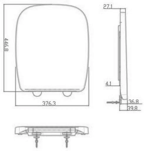 Affine Bayeux Soft Close Square Toilet Seat - Top Fix White 8 Affine Bayeux Soft Close Square Toilet Seat - Top Fix White - Image 6
